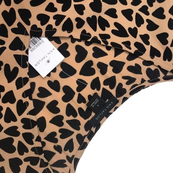 ANN TAYLOR Hearts Sleeveless Blouse Size S - Picture 5 of 6